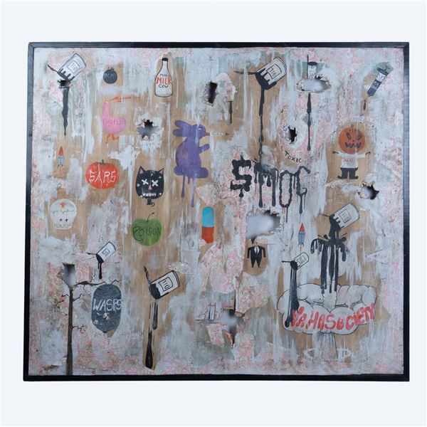 Greg Haberny, Original Mixed Media on Wood, Signed