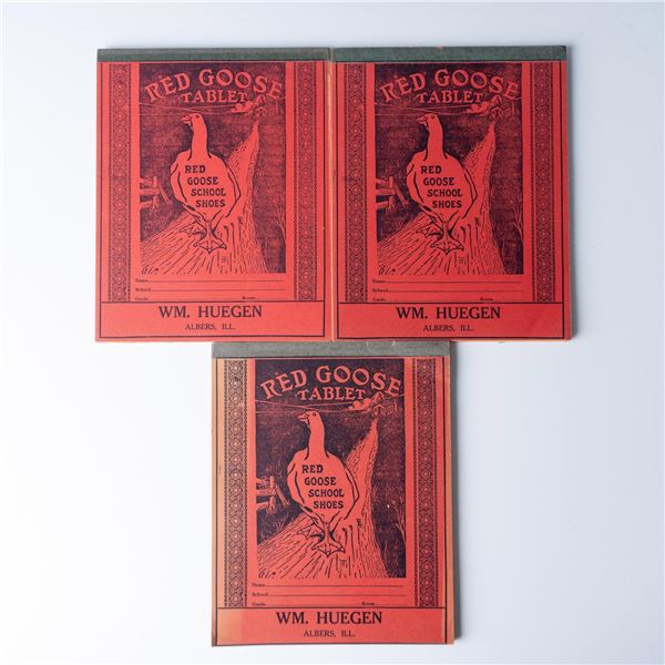 Set of 3 Red Goose Childrens Writing Tablets