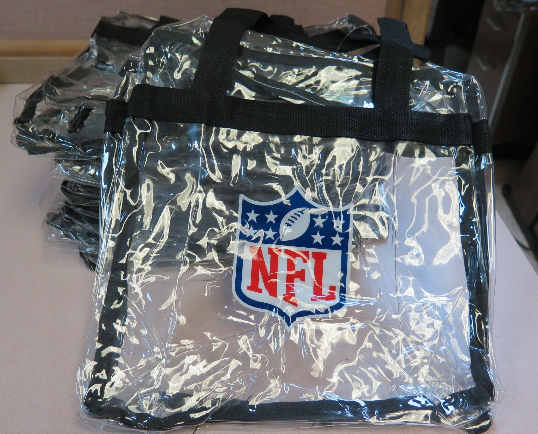 Multiple Clear NFL Football Bags
