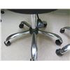 Image 2 : Qty 2 Rolling Round Upholstered Stools