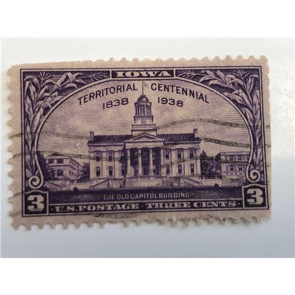1938 3¢ Iowa Territory Centennial Stamp
