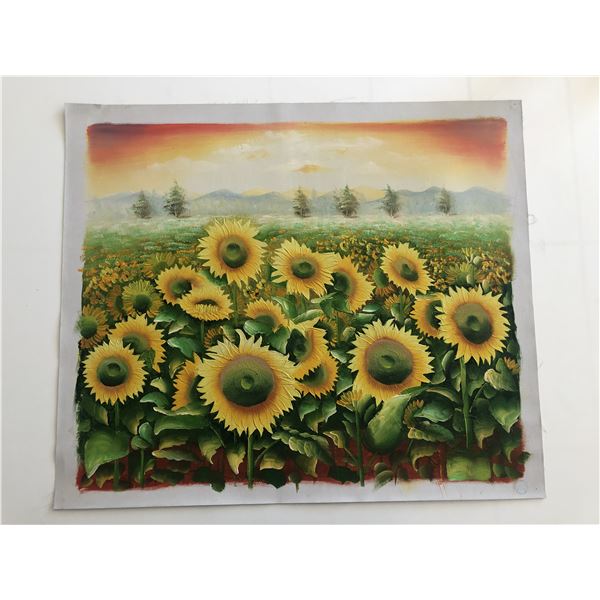 Sunflowers Landscape original painting on canvas