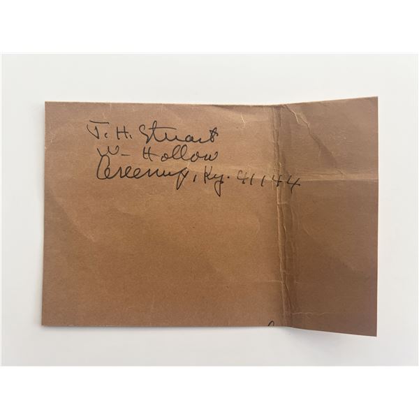 Writer Jesse Stuart original signature