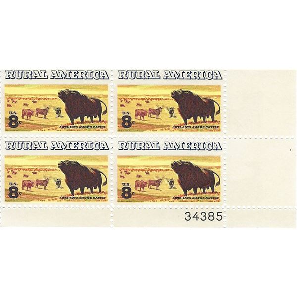 Rural America Angus Cattle Plate Block