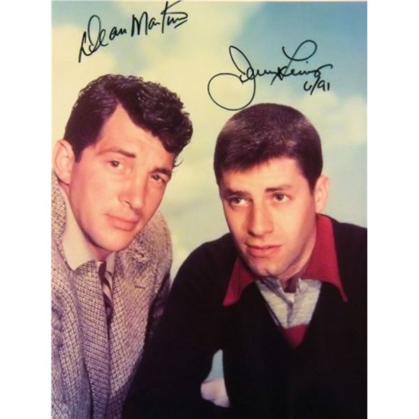 Dean Martin Jerry Lewis signed portrait photo