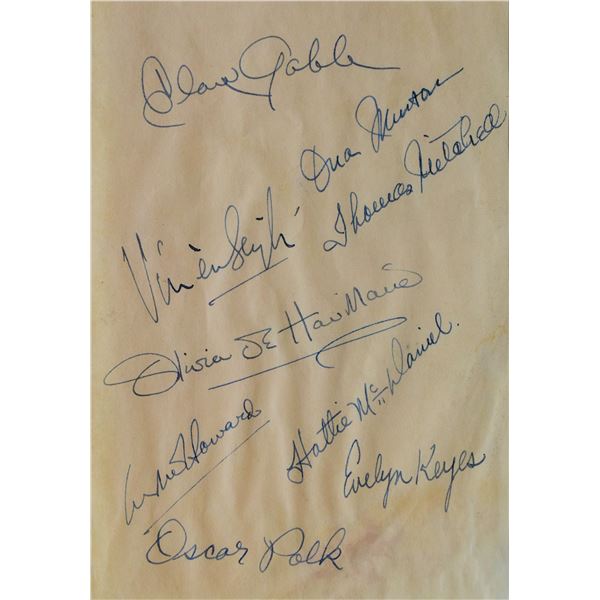 Gone With The Wind cast signed strip