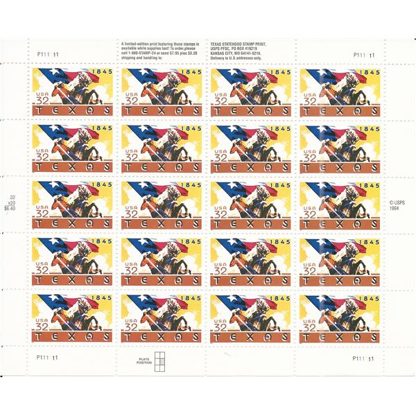 Texas Statehood Stamps