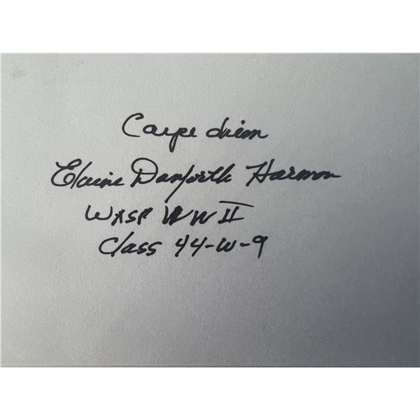 WWII Elaine D. Harmon original signature