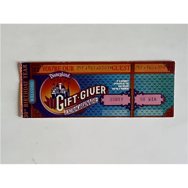 Disneyland admissions ticket- 1985