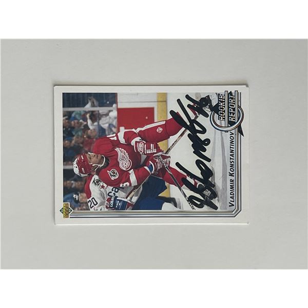 Detroit Red Wings Vladimir Konstantinov 1992 Upper Deck #357 signed trading card