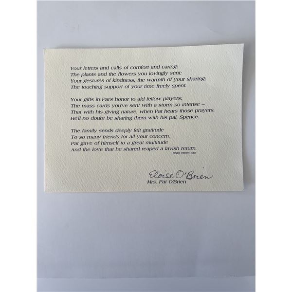 Eloise O'Brien signed typed note