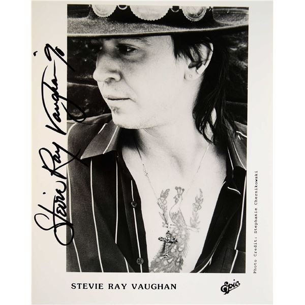 Stevie Ray Vaughan signed promo photo