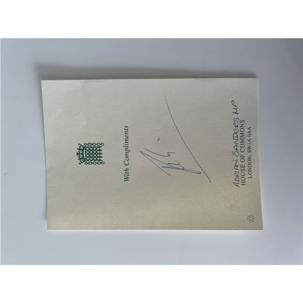 Member of Parliament Adrian Sanders original signature