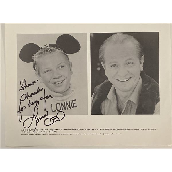 Mouseketeer Lonnie Burr signed photo