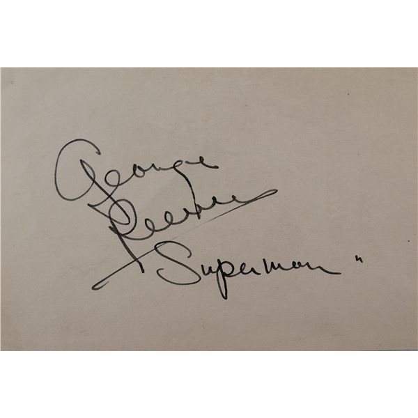 Superman George Reeves signature slip