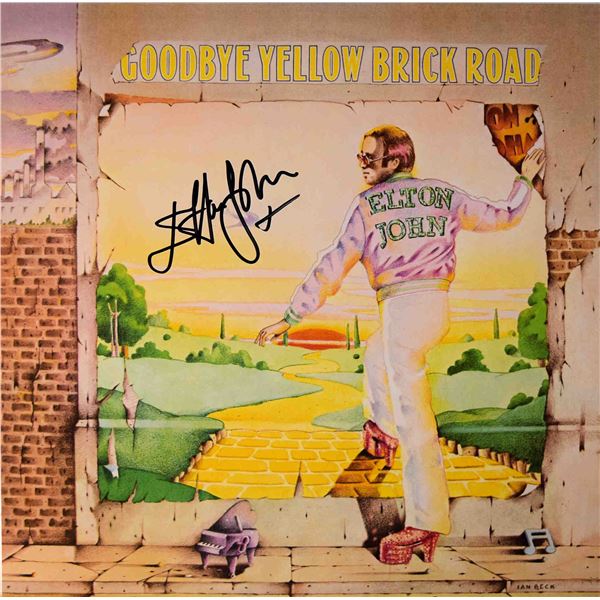 Elton John signed Goodbye Yellow Brick Road album