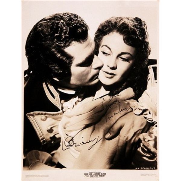 Vivien Leigh & Laurence Olivier signed portrait photo