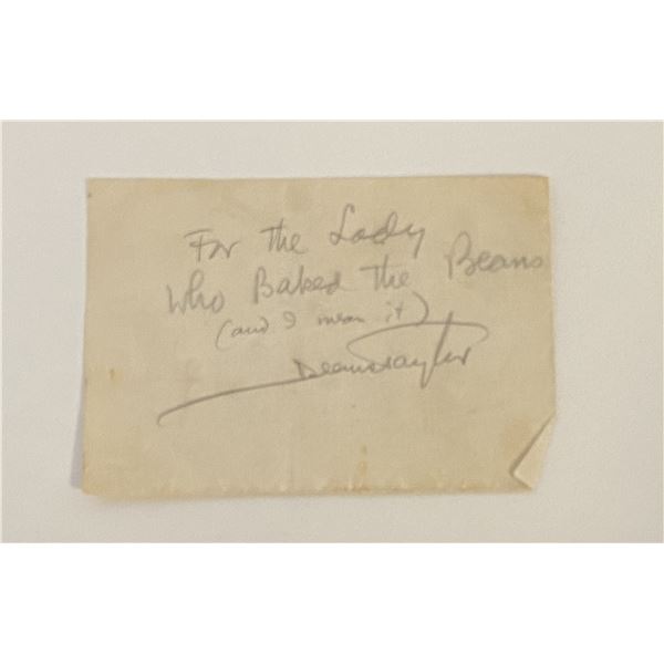 Music composer Deems Taylor signed note