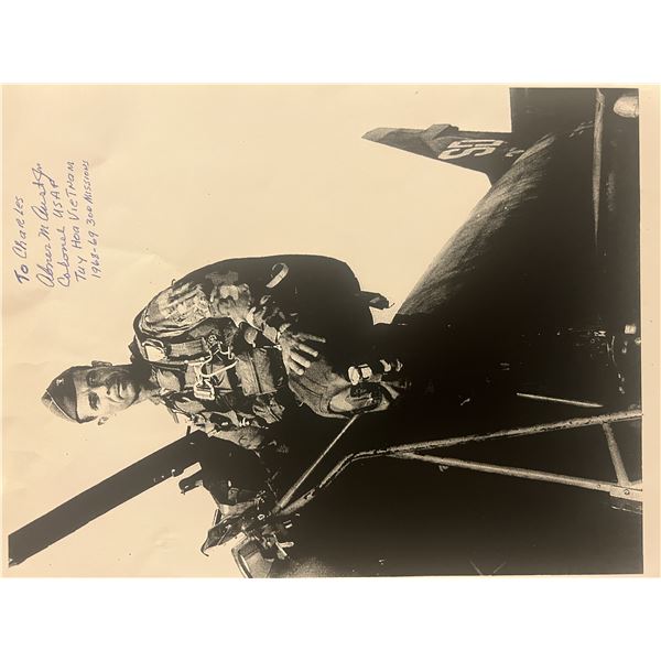 WWII Flying Ace USAF Colonel Abner M. Aust signed photo