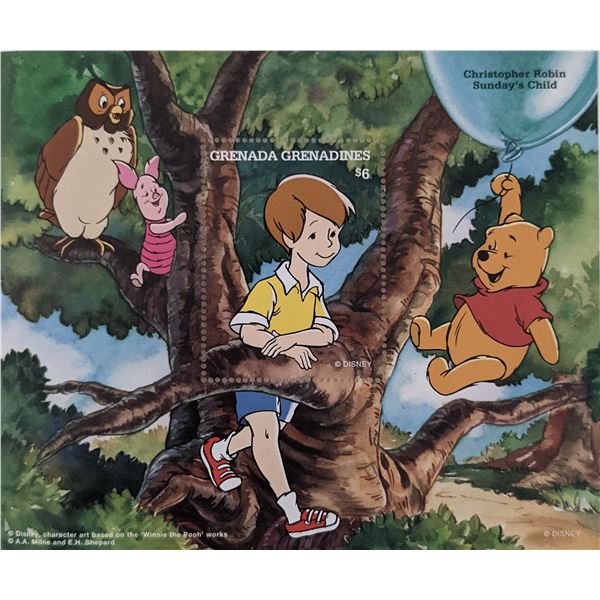 Christopher Robin Sunday's Child Winnie The Pooh Stamp