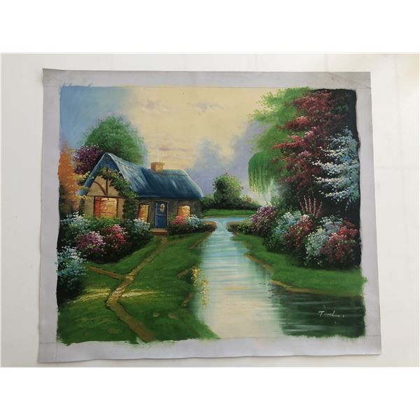 Pastoral Scene Landscape  original painting on canvas