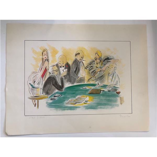 Piroska Kevesi Hand Signed Lithograph - Baccarat Millionaires - Monte Carlo Casino