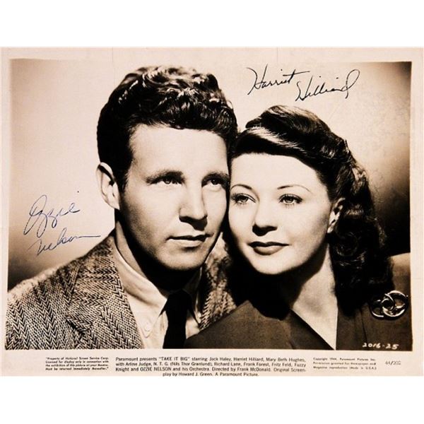 Ozzie Nelson and Harriet Hilliard signed promo photo