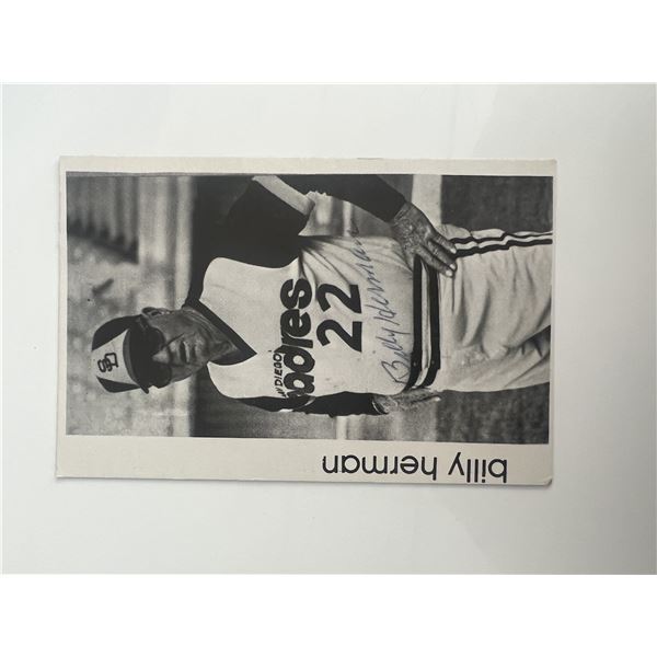 San Diego Padres Billy Herman signed baseball card