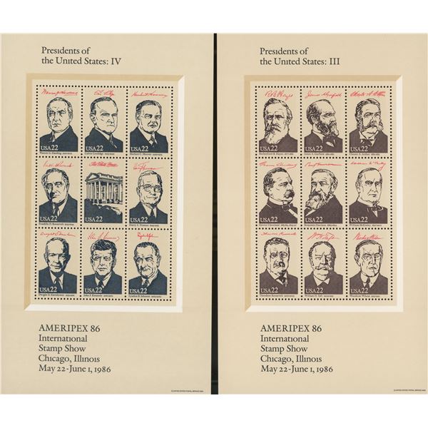 1986 Ameripex '86 Presidents of the United States, sheet set
