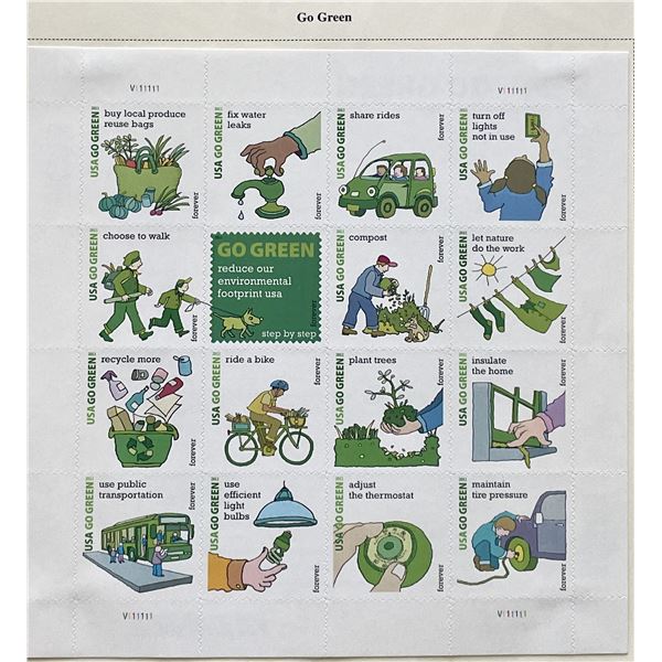 2011 Go Green stamp set of 16