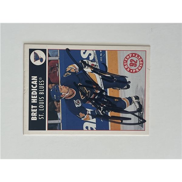 St. Louis Blues Bret Hedican 1992 Score #471 signed trading card