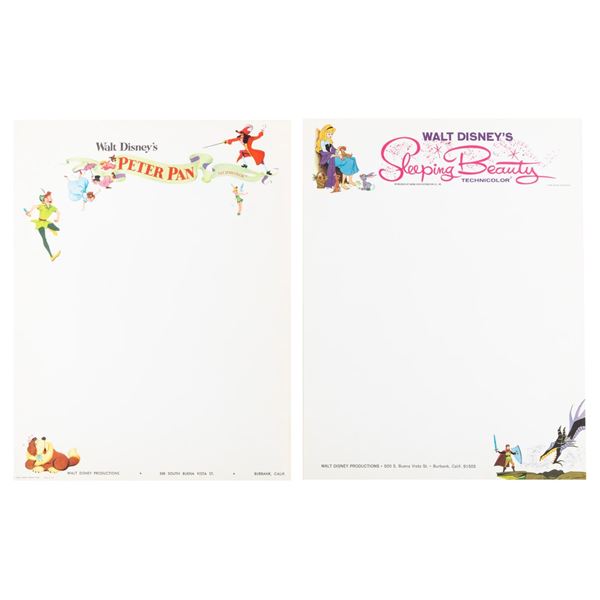 Disney Studio  Peter Pan  and  Sleeping Beauty  Stationery.