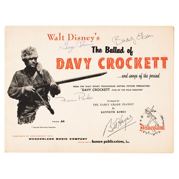 A The Ballad of Davy Crockett Multi-Signed Songbook.