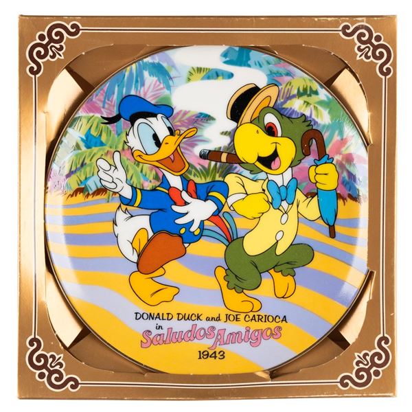 A Donald Duck 50th Birthday "Saludos Amigos" Plate.