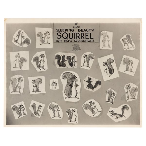 A "Sleeping Beauty" Squirrel Photostat Model Sheet.