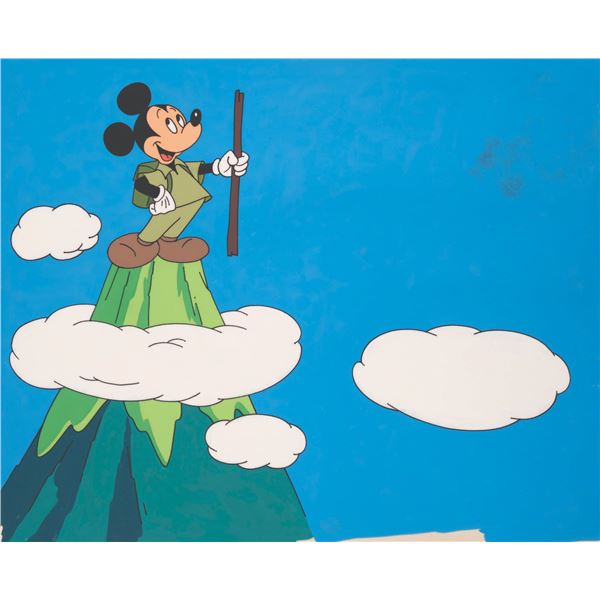 A Mickey Mouse Atop a Mountain Illustration Cel.