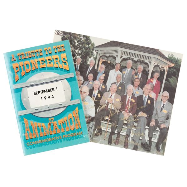 A Tribute to the Pioneers of Animation multi-signed Program and Photo.
