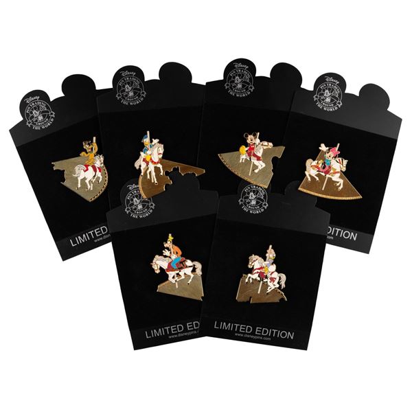 A Very Rare Mickey and Friends Merry-Go-Round Six Pin Set.