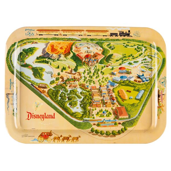 An Opening Year Disneyland Map Souvenir Metal Tray.