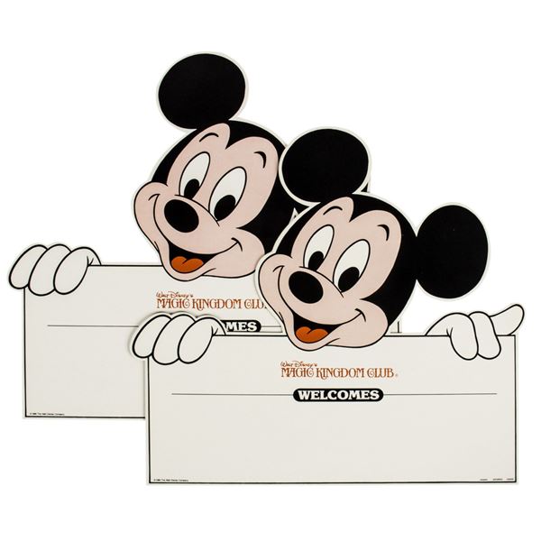 Pair of Magic Kingdom Club Welcome Cards.