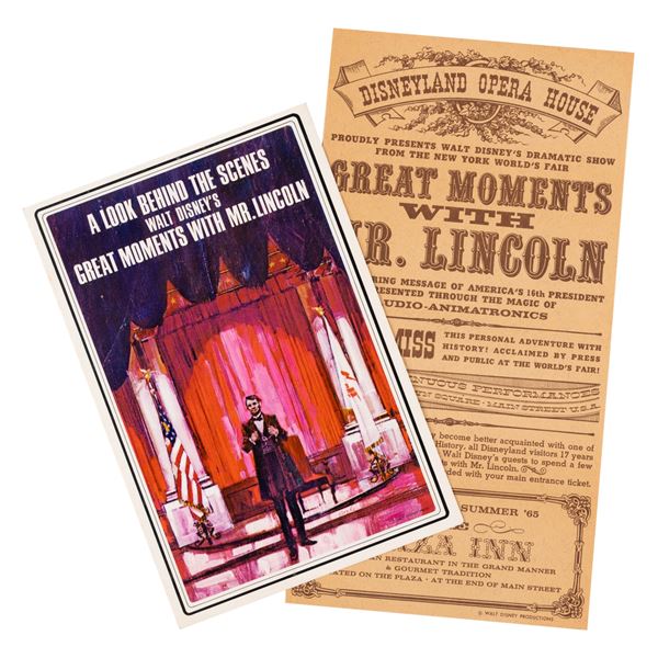A Great Moments with Mr. Lincoln Handbill and Brochure.
