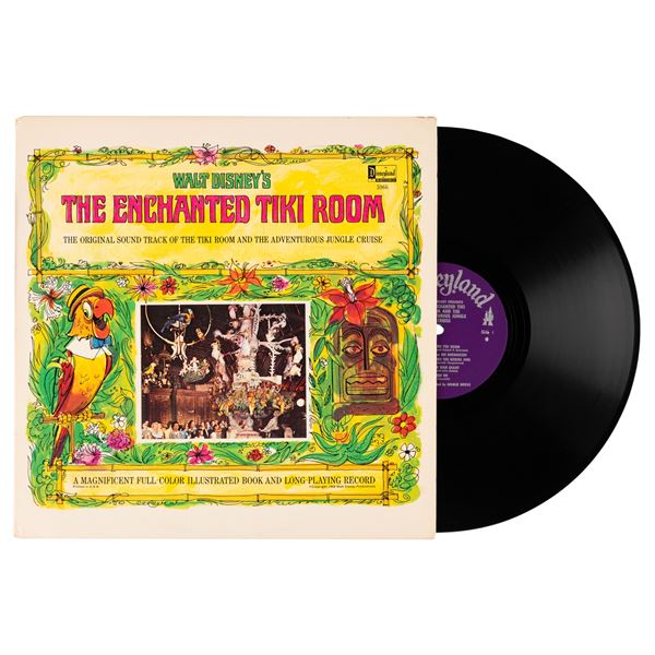An "Enchanted Tiki Room" Book and LP Record.
