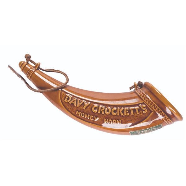 A Davy Crockett's Money Horn Ceramic Bank.
