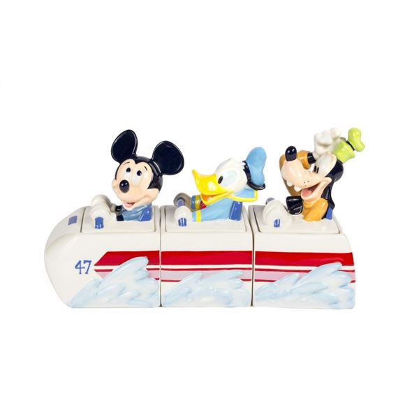 A Matterhorn Bobsleds Cookie Jar Set.