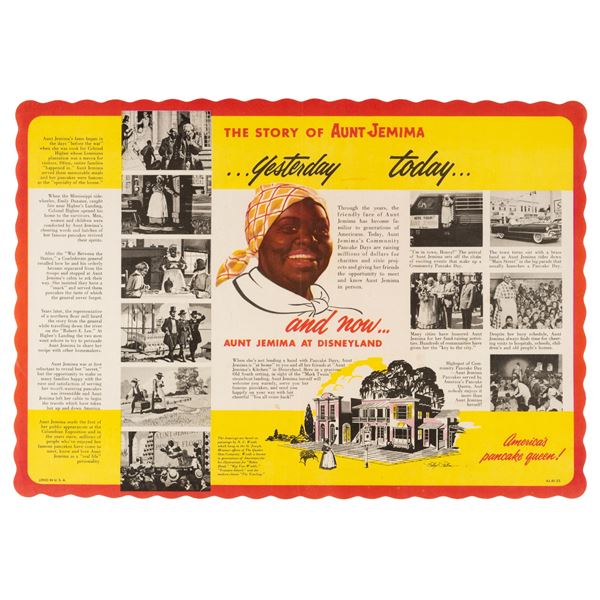 A Disneyland Aunt Jemima's Kitchen Placemat.