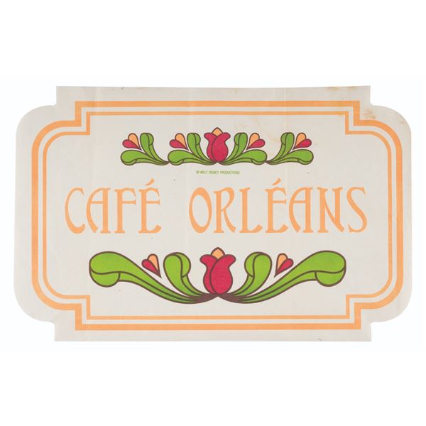 A Café Orleans Placemat.