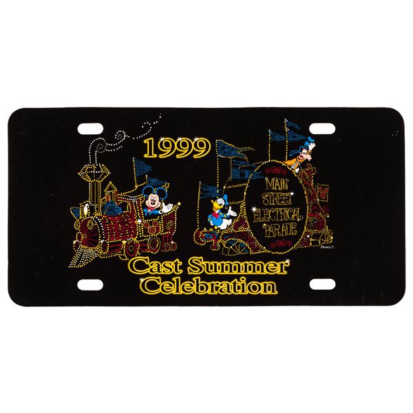 A Main Street Electrical Parade Cast License Plate.
