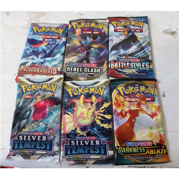 LOT OF 6 POKEMON BOOSTER PACKS