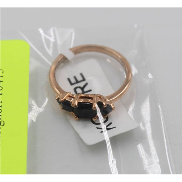 CHARMED AROMA BLACK STONES GOLD PLATE SIZE 6