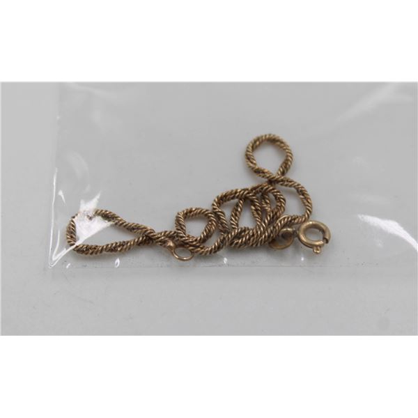 7.5'' 10 K GOLD TWISTED CHAIN BRACET